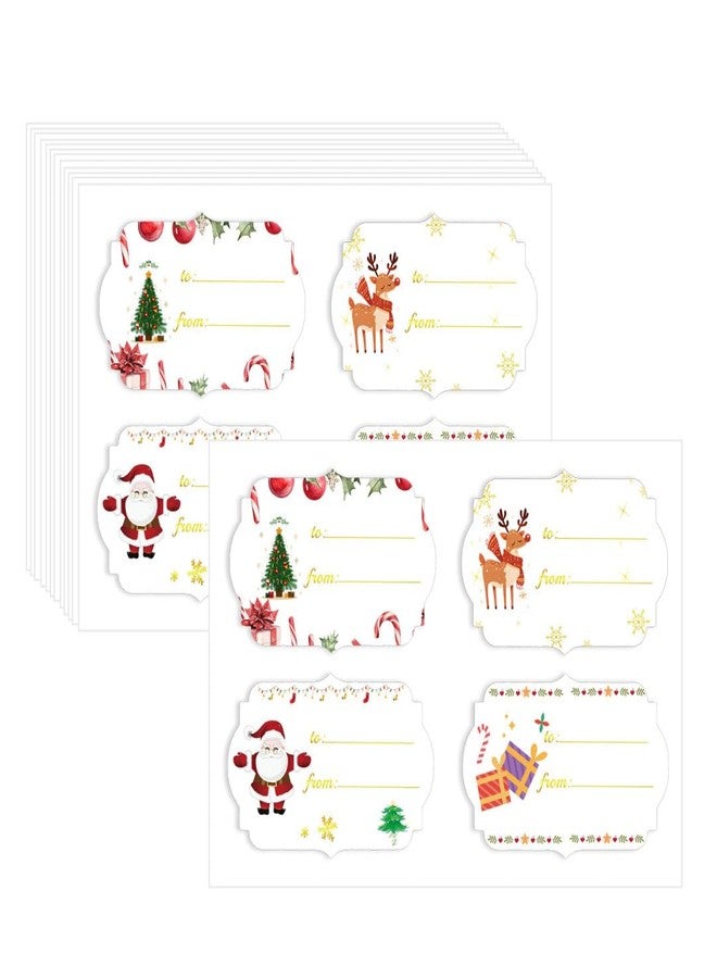wootile Gold Foil Christmas Paper Gift Tag Sticker 120 Pcs Holiday Gift Tags to from Sticker Name Tags Xmas Self Adhesive Label Stickers for Xmas Winter Holiday Party Supplies - Image 1
